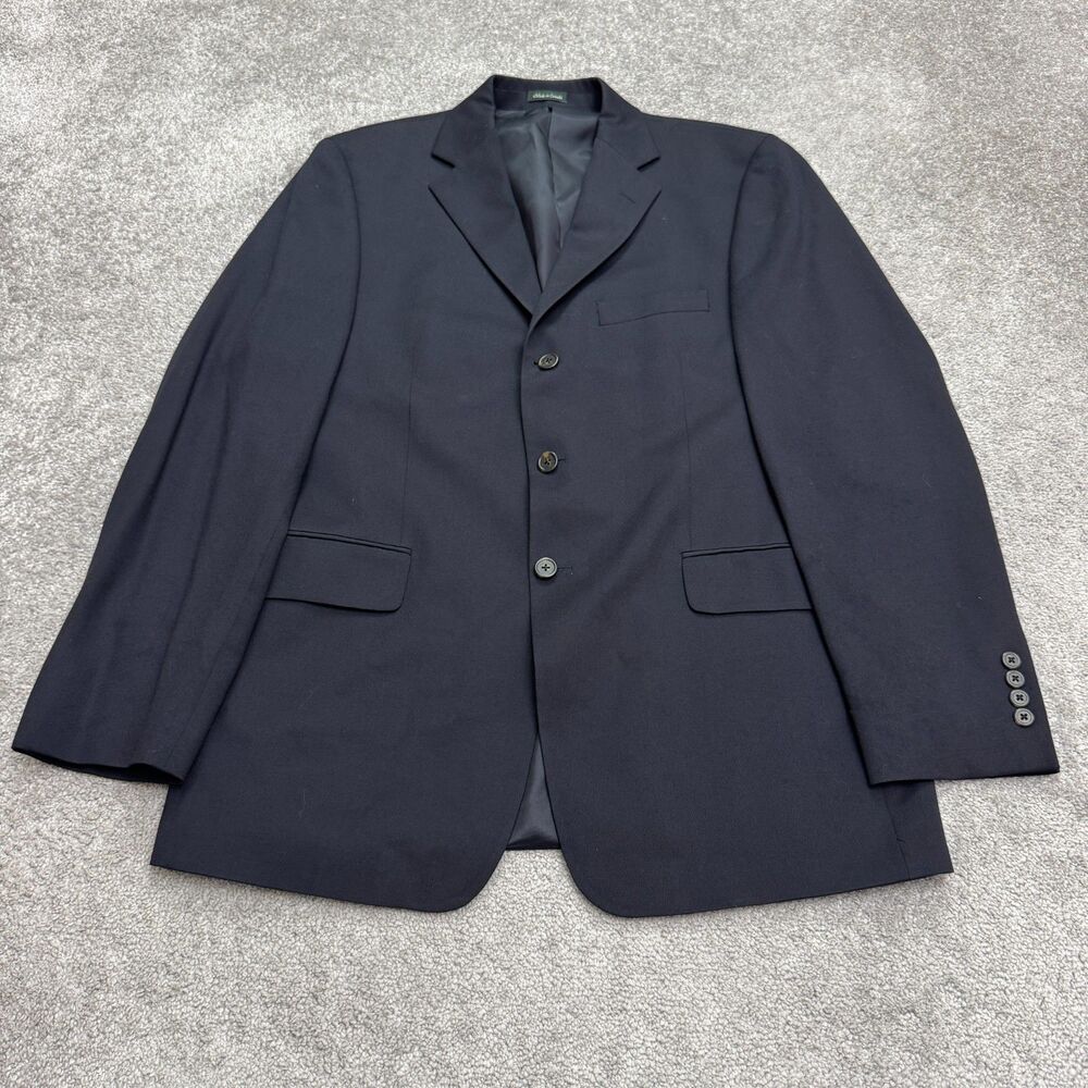 J.Crew Wool Suit Blazer Jacket Mens 42L Navy Blue Sport Coat Classic Workwear